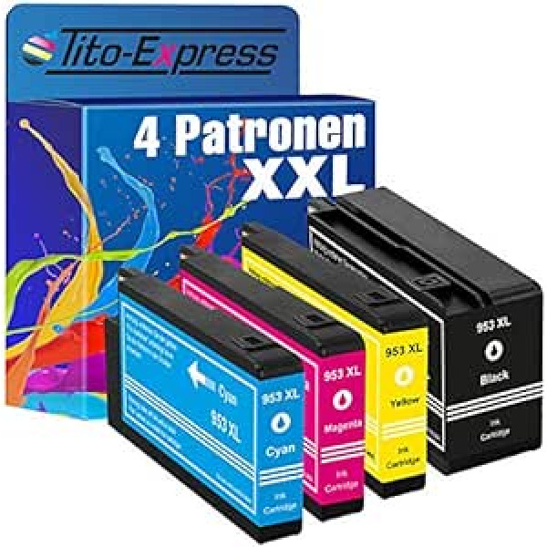 Tito-Express 4 printeru kasetnes, kas ir saderīgas ar HP 953XL, kas paredzētas HP OfficeJet Pro 7720 7740WF 7700 Series 7730 8200 Series 8210 8216 8218 8710 8715 8718 8719 no Platinum Series