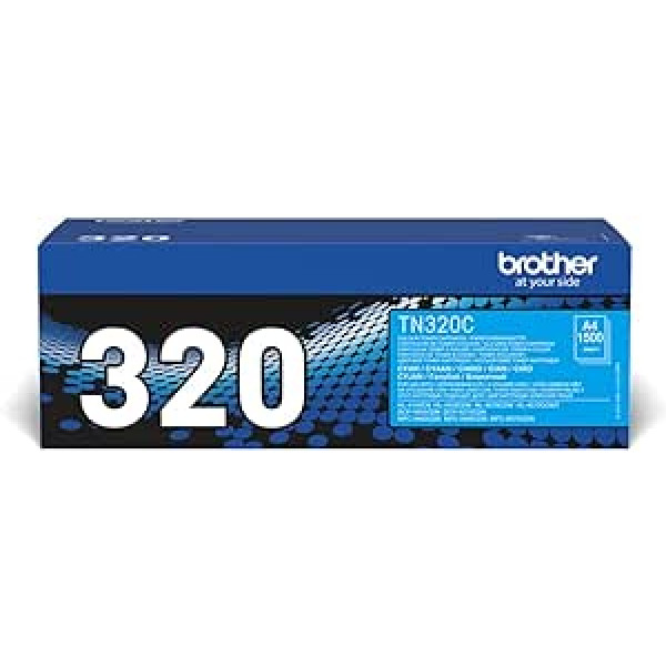 Brother Original Tonerkassette TN-320C žalsvai mėlyna (skirta Brother HL-4140CN, HL-4570CDW, HL-4150CDN, HL-4570CDWT, DCP-9055CDN, DCP-9270CDN, MFC-9460CDN, MFC-90CDN, MFC-0CDN, 5-9N10 , Standartinis