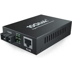 Gigabit Ethernet Media Converter, Built-in Multi-Mode SC SFP Fiber Module, 1310nm, MMF, Duplex, up to 2-KM, Dual SC Fiber to 10/100/1000Base-TX (UTP/STP/Cat5e/Cat6 RJ45)