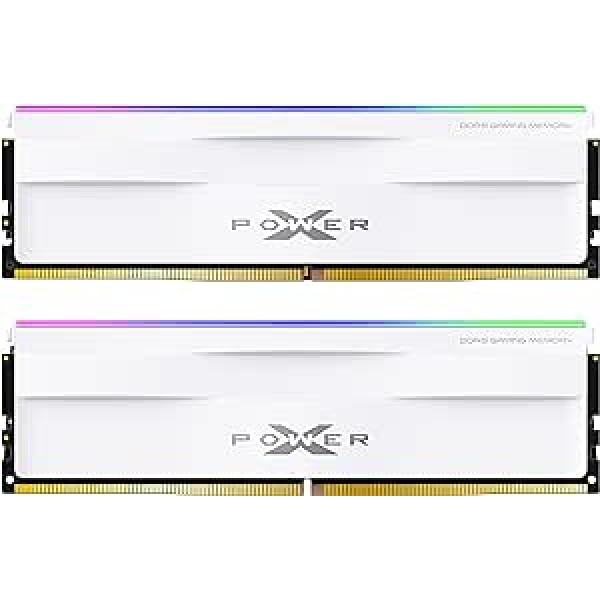 Silicon Power DDR5 32GB (16GB x 2) Zenith RGB 6000MHz (PC5-48000) 288pin CL40 1.35V UDIMM Desktop Memory Module RAM SP032GXLWU600FDH White