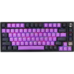 EPOMAKER TH80 SE Gasket 75% Mechanical Keyboard, NKRO Hot Swap RGB Triple Mode Gaming Keyboard with Poron/EVA Foam, Rotary Control for E-Sports/Windows/Mac (Black Purple, Wisteria Linear Switch)