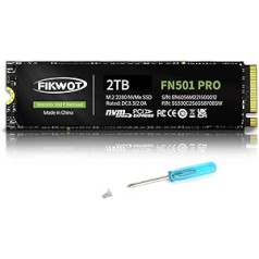 Fikwot FN501 Pro 2TB NVMe SSD — M.2 2280 PCIe Gen3 x4 iekšējais cietvielu disks ar grafēna dzesēšanas uzlīmi, līdz 3500 MB/s, SLC kešatmiņa 3D NAND TLC, saderīgs ar klēpjdatoru un personālo datoru galddatoru