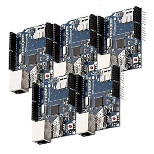 AZDelivery 5 x Ethernet Shield W5100 ar MicroSD kartes slotu, kas ir savietojams ar Arduino Ietver e-grāmatu!