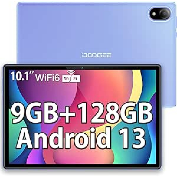 DOOGEE U10 planšetdators 10,1 collas Android 13 Touch Tablet 4 GB (9 GB) RAM + 128 GB ROM (TF 1 TB), 8+5 MP kamera, IPS HD ekrāns, 5060 mAh akumulators, Bluetooth 5.0, četrkodolu, C tips