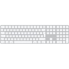 Apple Magic Keyboard with Touch ID and Numeric Keypad: Bluetooth Rechargeable Compatible with Mac Computers Chip Portuguese White Keys