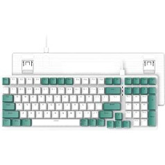 Ziyou LANG K3 mehāniskā tastatūra, noņemams USB C vadu mehānisks zils slēdzis, apgaismots, LED apgaismojums, spēļu tastatūra, kompakti 100 taustiņi ar ciparu tastatūru, datoru spēļu tastatūra