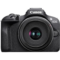 Canon EOS R100 bezspoguļa kamera + RF-S 18–45 mm ir STM objektīvs + RF-S 55–210 mm ir STM objektīvs (kompakta kamera, 4K videokamera, digitālā kamera ar automātisko fokusu un motīvu atpazīšanu)