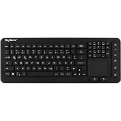 KeySonic 28036 KSK-6231 INEL (DE) Industrie Tastatur, USB kabelis su jutikliniu kilimėliu, wasserdicht, stabilus (IP68), Silikon, schwarz