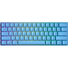 GK61 karstās maiņas mehāniskā spēļu tastatūra — 61 taustiņu daudzkrāsains RGB LED fona apgaismojums PC/Mac atskaņotājiem (Gateron Optical Red, Blue)