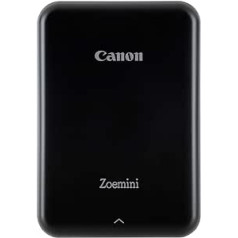 Canon Zoemini Mobile mini fotoprinteris (akumulators, 5 x 7,5 cm fotoattēli, bez ZINK drukas tintes, mobilajiem tālruņiem iOS un Android caur blautooth, 160 g) melns