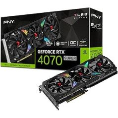 PNY GeForce™ RTX 4070 SUPER™ 12 GB XLR8 Gaming Verto™ Epic-X RGB™ pārspīlēts trīskāršs ventilators DLSS 3