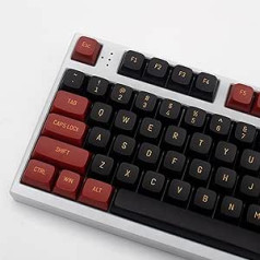 „Double Shot“ klavišų dangteliai, 150 klavišų MSA profilio ISO/ANSI išdėstymo raudonos ir juodos spalvos klaviatūros rinkinys, skirtas „Cherry MX Switches“ mechaninei žaidimų klaviatūrai