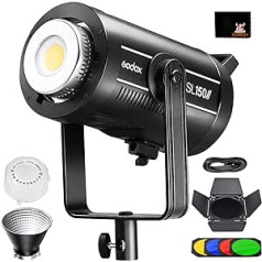 Godox SL150WII LED nepārtrauktas gaismas video gaisma 150 W gaisma 5600 ± 200K 58000lux@1m CRI 96 TLCI 97 precīza krāsa, iebūvēti 8 FX gaismas efekti, īpaši kluss ventilators (SL-150W II)