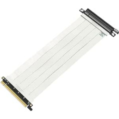 LINKUP — Ultra PCIe 4.0 X16 stāvvada kabelis (RTX4090, RX6950XT, x570, B550, Z690 pārbaudīts), ekranēts, vertikāls spēļu PCI Express Gen4 stiprinājums, taisns savienotājs (30 cm), 3.0 Gen3 un TT saderīgs, balts