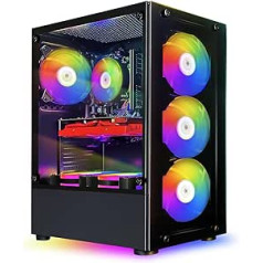 STGsivir Gaming Desktop PC, Intel Core i7 līdz 3,9 GHz, Radeon RX 580 8GB GDDR5, 16GB, SSD 1TB, WiFi, BTB 5.0, RGB Fan x 6, W10H64