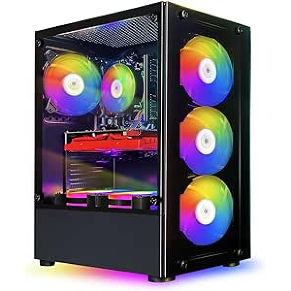 STGsivir Gaming Desktop PC, Intel Core i7 līdz 3,9 GHz, Radeon RX 580 8GB GDDR5, 16GB, SSD 1TB, WiFi, BTB 5.0, RGB Fan x 6, W10H64