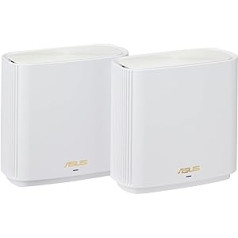 Asus Ai Mesh AX-WLAN System ZenWiFi XT8 White (2-in-1 Mesh Access Point Set, AX6600 WiFi6 Mesh Backbone and Client Connection, 3x Gigabit LAN, 2.5G WAN)