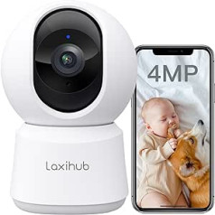 Laxihub suņu kamera, iekštelpu novērošanas kamera ar lietotni, WLAN 2,4 GHz mājdzīvnieku kamera, 1080P HD nakts redzamība, divvirzienu audio mājdzīvnieku drošības kamera, kustības un trokšņu noteikšana, Alexa (1 dators)