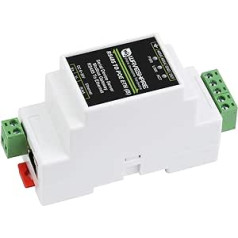 Waveshare RS485 uz RJ45 Ethernet pārveidotāja modulis, rūpnieciskā sliežu montāžas izolēts RS485 seriālais serveris, TCP/IP uz seriālo moduli, 10/100M automātiskās sarunas RJ45 savienotājs, ar POE funkciju