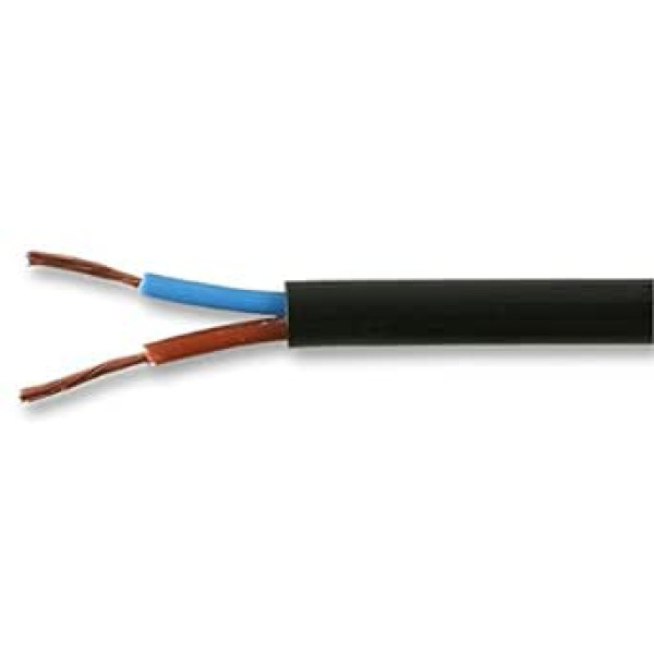 Pro Elec PEL01058 2 adriges Netzkabel, 0,75 mm2, 6 A, Schwarz, 100 m