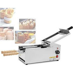 Kaminkuchenmaschine, elektrische Eistütenmaschine, 50~300 ℃ Temperatur Einstellbar, automatische Trommeldrehung, geeignet für Restaurants, Haushalte, Küchen, Snackbars (1500 W)