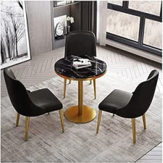 ACIYD Esstisch-Set für den Empfang zu Hause oder im Gesc Möbel Set European Simplicity Schlafzimmer Restaurant Hotel 1 Tisch und 3 Stühle Küche 60/70 / 80cm Schwarz Marmor Tischplatte