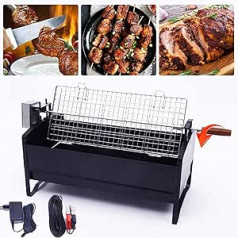 NOALED automatas Flip-Grillofen, Holzkohlegrill, elektrisches Rotisserie-Set, großer Grill-Rotisserie, tragbar, für Familie und Freunde, Essen, Kochen, Grili