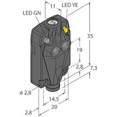 3044862 — Q10AP6DQ, optisko sensoru Reflexionslichttaster miniatursensors