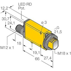 3040146 – MIAD9RQ, optinis jutiklis Einweglichtschranke (Empfänger) FM12ATEX0094X