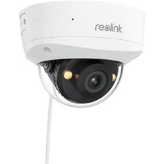 Reolink 5MP HD Spotlight Dome PoE kamera ar aizsardzību pret vandāļiem IK10, krāsu nakts redzamība, divvirzienu audio, inteliģenta personas/transportlīdzekļa/dzīvnieku noteikšana, bez ikmēneša maksas, RLC-540A