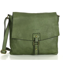 Ādas kurjera soma stilīga minimālisma ala kurjera ādas soma - MARCO MAZZINI zaļa (2564-uniw)