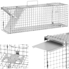 Gyvi gaudyklė žiurkėms ir kiaunei, vienpusė, užsegama, 820x200x270 mm SET