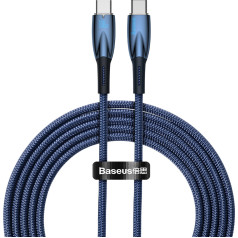 Glimmer sērijas USB-C 480Mb/s PD 100W ātrās uzlādes kabelis 2m zils