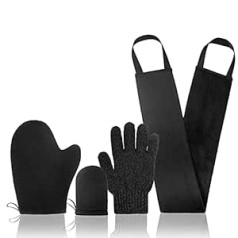 Topiline stusgo Self Tanning Mitt aplikatora komplekts 4-in-1 pīlinga cimds, Tan Mitt aplikators, iedeguma muguras losjona aplikatori, Sejas mitts iedeguma losjonam bez iedeguma, pašatdeguma Mitt iedeguma aplikators