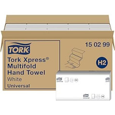 Tork Xpress daudzslokāmi roku dvieļi, universāli, balti, Tork H2 daudzlocīšanas sistēmai, roku dvieļi, 1 kārta, 20 x 250 loksnes., Balts