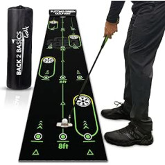 ATGAL 2 PAGRINDAI GOLF Play-off žaidimo padėjimo kilimėlis 10 pėdų imitacija, tikroji putting green. Puiki praktika ir treniruočių priemonė viduje ir lauke, sukurta golfo žaidėjų golfo žaidėjams
