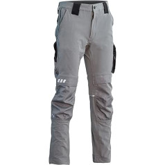 Greenpark Cargo TECH darbo kelnės su šoninėmis kišenėmis, elastingos, tvirtos 4 krypčių tamprios kelnės su kišenėmis, šviesiai ir tamsiai pilkos, dydis S-3XL
