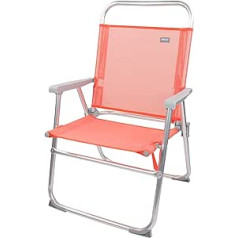 AKTIVE 62624 62624 Folding 56 x 50 x 88 cm Coral High Folding Chair Maximum Weight 100 kg Lightweight Foldable Beach Chairs Tilt-Free Studs Beach Aluminium Other Flamingo