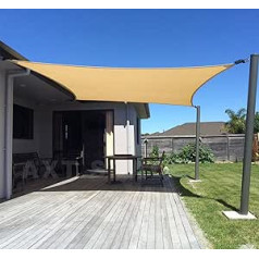 Axt Shade markizės, stačiakampės, 4 x 5 m, orui pralaidi apsauga nuo saulės, HDPE su UV apsauga, terasai, balkonui ir sodui, smėlio smėlio spalvos