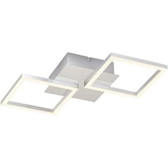 Brilon gaismekļi LED griestu lampa grozāma, 12W, 1300 lūmeni, 3000 kelvini, griestu lampa hroma-sudraba krāsā, W, 470x226x73mm (LxWxH)