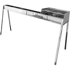 Iesmi un iesmi ar kokogļu grilu 120 cm Milano Grill 80 + 40 Plus (120 cm) spoguļa nerūsējošā tērauda