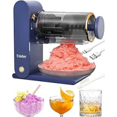 Enleber Slushy Maker un Slush ledus mašīna, Skūšanās ledus mašīna ar nerūsējošā tērauda asmeni un divām silikona ledus loksnēm, sniega ledus mašīna tumši zila