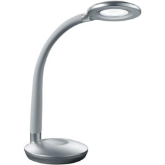 Reality Leuchten LED Schreibtischleuchte Cobra R52721187, Kunststoff titanfarbig, inkl. 3 vatu LED, sensors