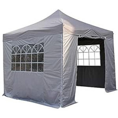 All Seasons Gazebos 3 x 3 m Fully Waterproof Folding Gazebo with 4 High-Quality Side Panels - Metallic Grey