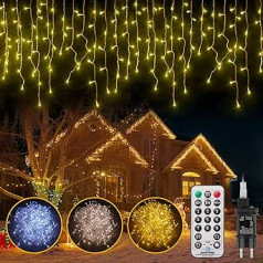 LED Fairy Lights izmantošanai iekštelpās ārā, 352 gaismas diodes, 10 m, 11 režīmi Fairy Lights, IP44 vara stieples gaismas ballītēm, kāzām, dārzam, Ziemassvētku istabai, terases aizkars ar spraudni tālvadības pulti, 3 taimeri (10)