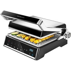 Cecotec Rock'nGrill Smart 2000 W power, time and temperature setting system, 180° opening, dishwasher-safe removable plates, grease tray