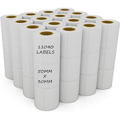ADHES (50 x 30 мм) Рулон самоклеящихся этикеток, записываемые этикетки для прямой термопечати, термоэтикетки, белые, самоклеящиеся адресные накл