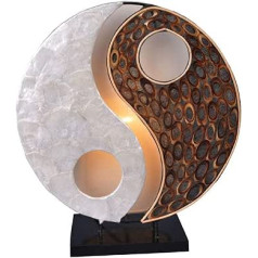 Dekoratīvā gaisma Ying Yang dabisks, apaļš, dabīgs materiāls, augstums apm. 30 cm, noskaņojuma gaisma