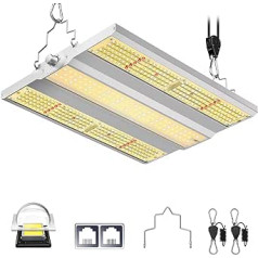 VIPARSPECTRA XS1500 Pro LED augu gaismas ar jaunu paaudzes objektīvu un MeanWell draiveri, Daisy ķēdes aptumšojama LED augu lampa, pilna spektra augšanas lampa dārzeņiem, zieds 60 x 60/90 x 90 cm