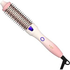 K&K Thermal Brush, Keratin Protect Heated Barrel Hot Hair Brush, Ionic Smooth Shine Volume Comb, Hair Straightener Curler Styling Tool, Dual Tension, 32 mm